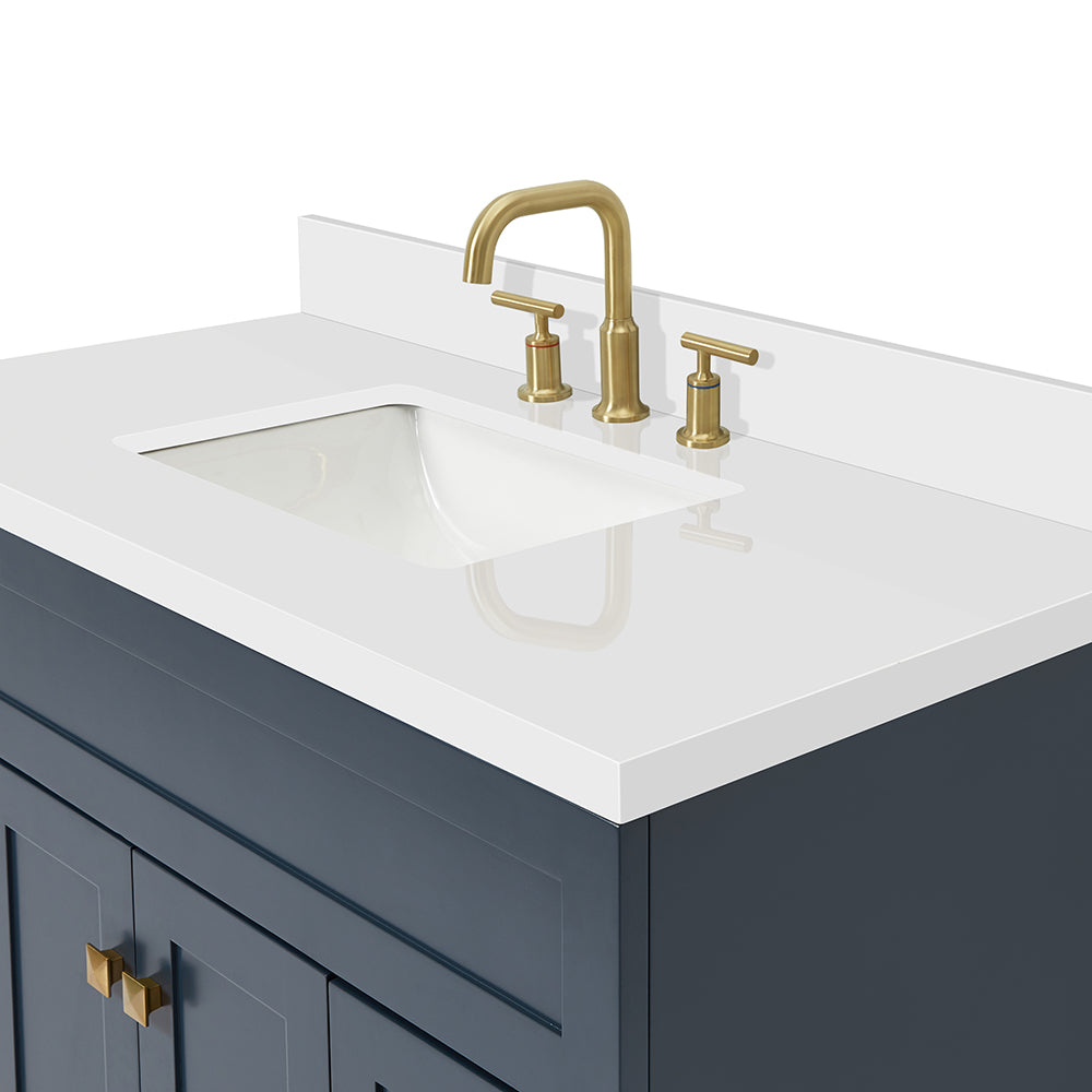 Bradford 42-Inch Midnight Blue bathroom vanity on white background – product photo 5