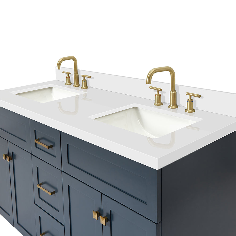 Bradford 60-Inch Midnight Blue bathroom vanity on white background – product photo 5