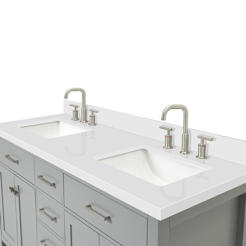 Alenza 60-inch Grey bathroom vanity on detail 3