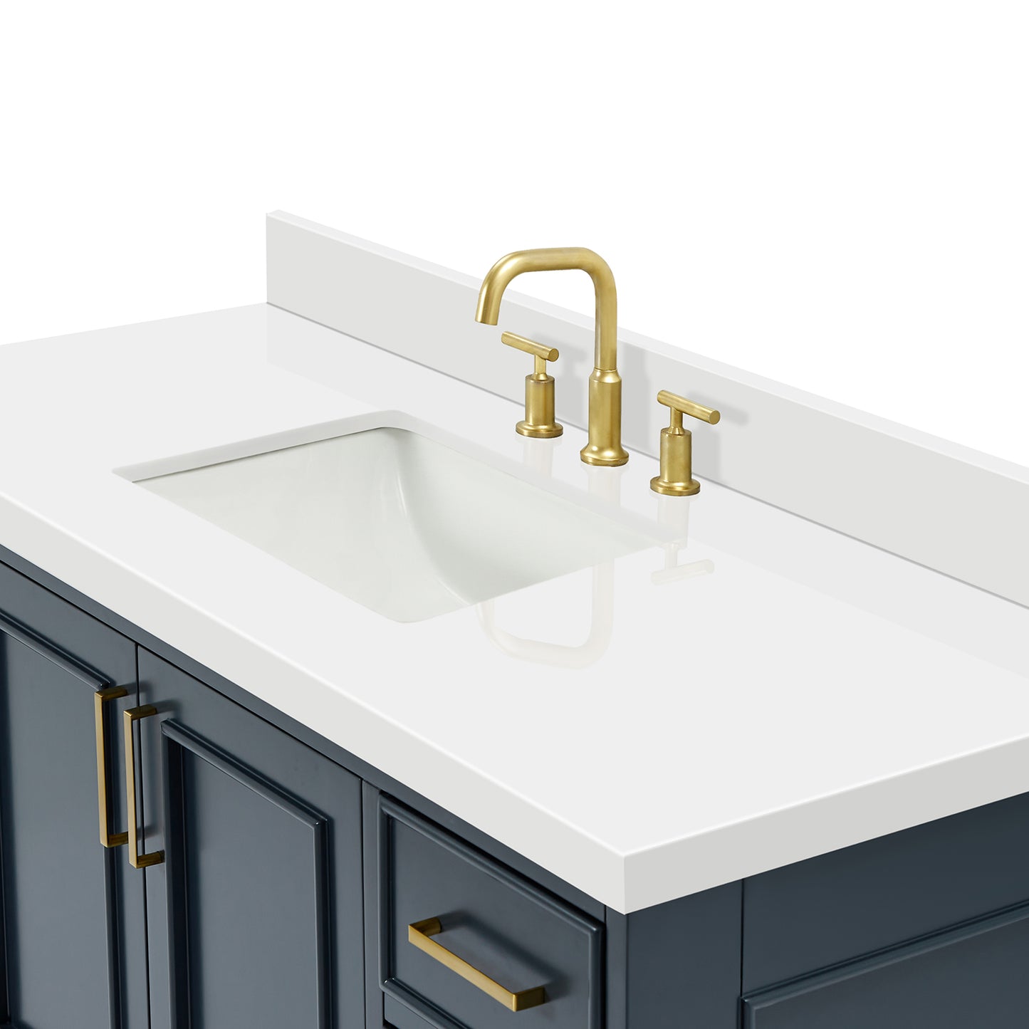 Langford 54-inch Midnight Blue bathroom vanity on detail 3