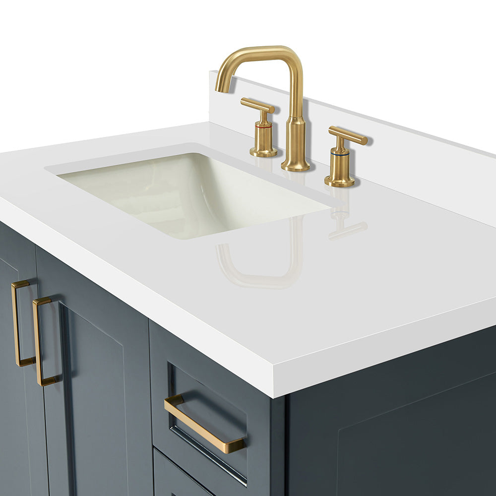 Emilia 36-Inch Midnight Blue bathroom vanity on white background – product photo 5