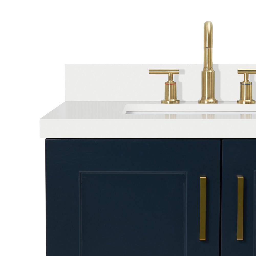 Emilia 42-Inch Midnight Blue bathroom vanity on white background – product photo 5