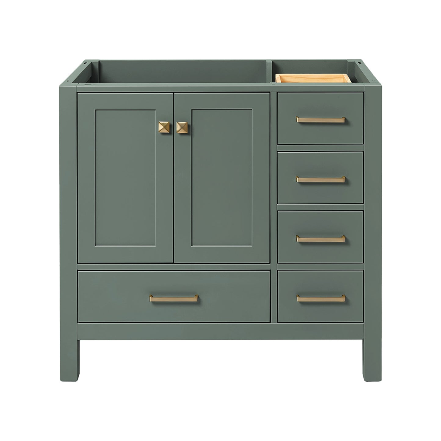 Beckford 36-inch Vintage Green base cabinet on white back ground front view main image