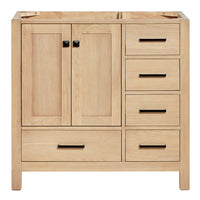 Beckford 36-inch Natural Oak base cabinet on white back ground front view main image