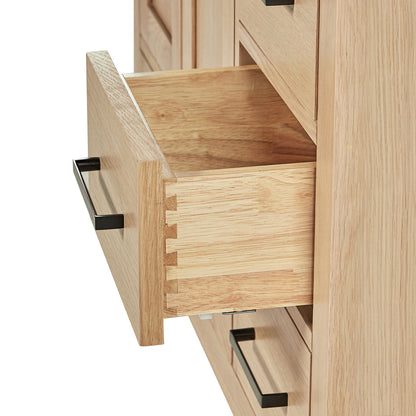Beckford 36-inch Natural Oak base cabinet on white back ground top down