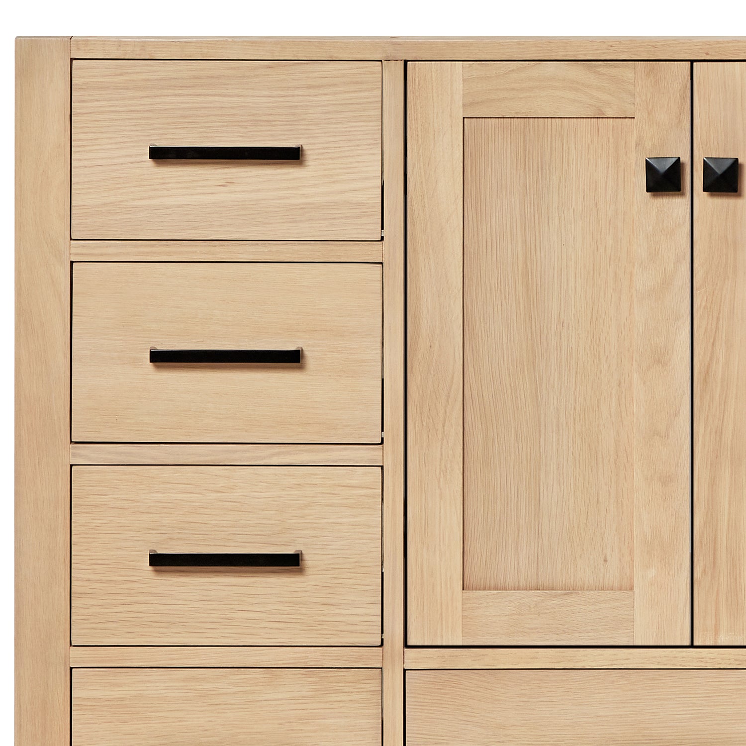 Beckford 36-inch Natural Oak base cabinet on detail 2