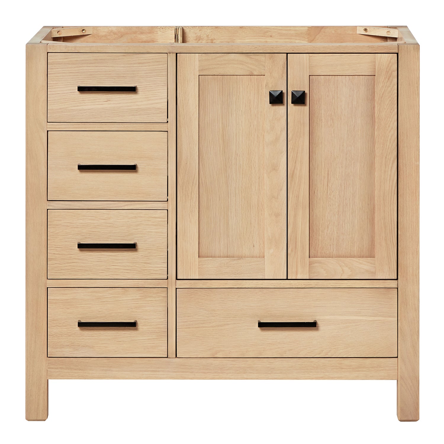 Beckford 36-inch Natural Oak base cabinet on white back ground front view main image