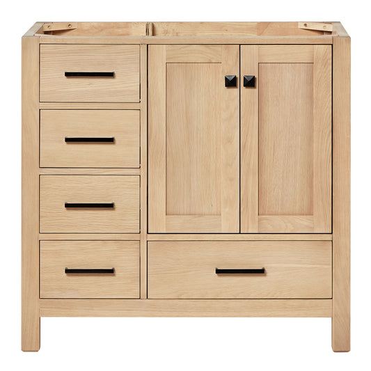 Beckford 36-inch Natural Oak base cabinet on white back ground front view main image