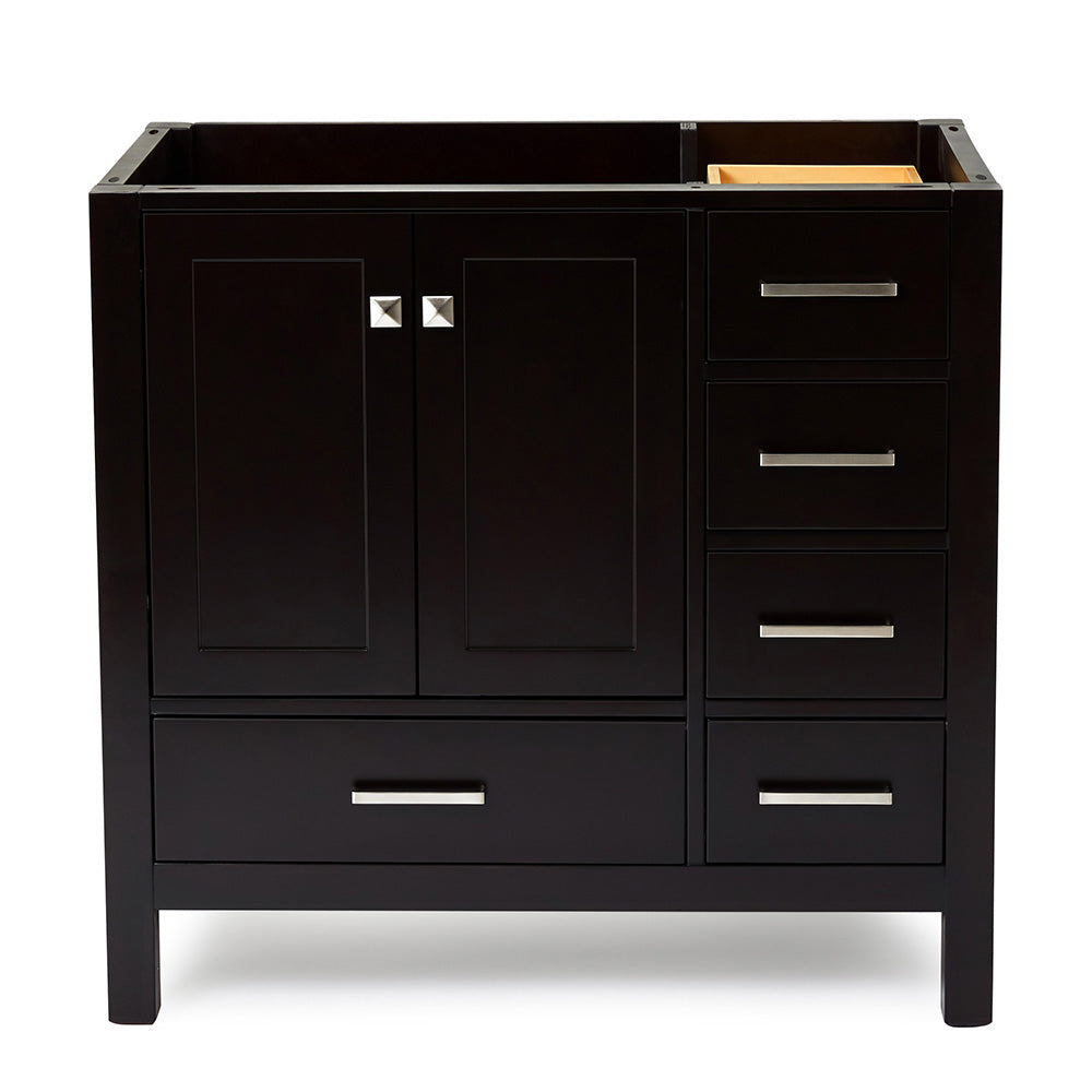 Beckford 36-inch Espresso base cabinet on white back ground front view main image
