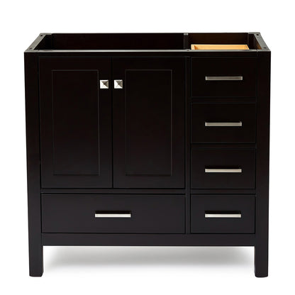 Beckford 36-inch Espresso base cabinet on white back ground front view main image