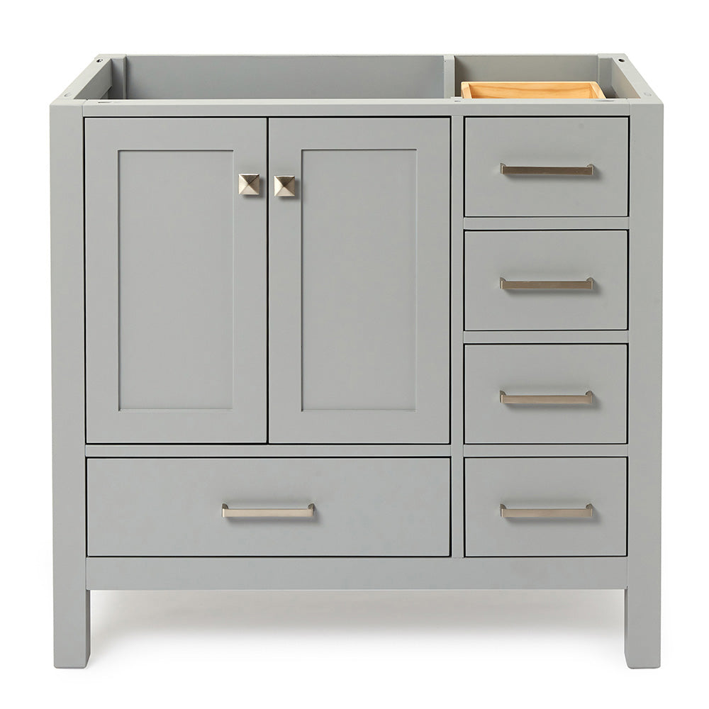 Beckford 36-inch Grey base cabinet on white back ground front view main image
