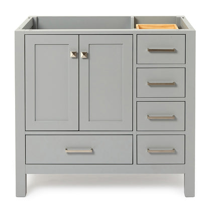Beckford 36-inch Grey base cabinet on white back ground front view main image