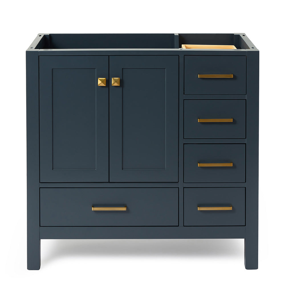 Beckford 36-inch Midnight Blue base cabinet on white back ground front view main image