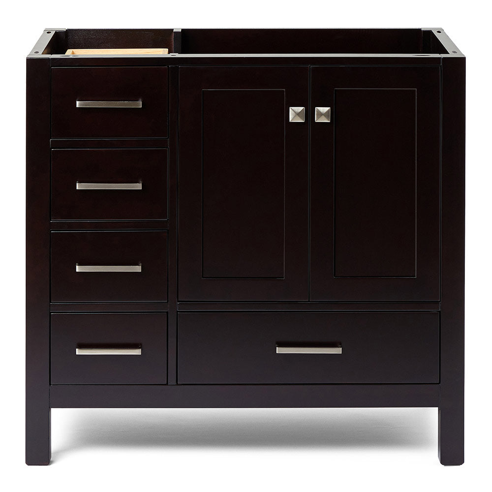 Beckford 36-inch Espresso base cabinet on white back ground front view main image