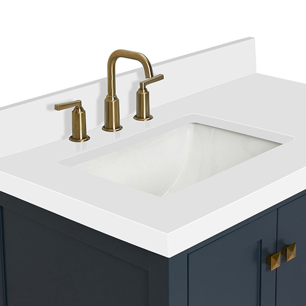 Beckford 36-Inch Midnight Blue bathroom vanity on white background – product photo 5