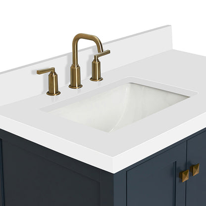 Beckford 36-Inch Midnight Blue bathroom vanity on white background – product photo 5
