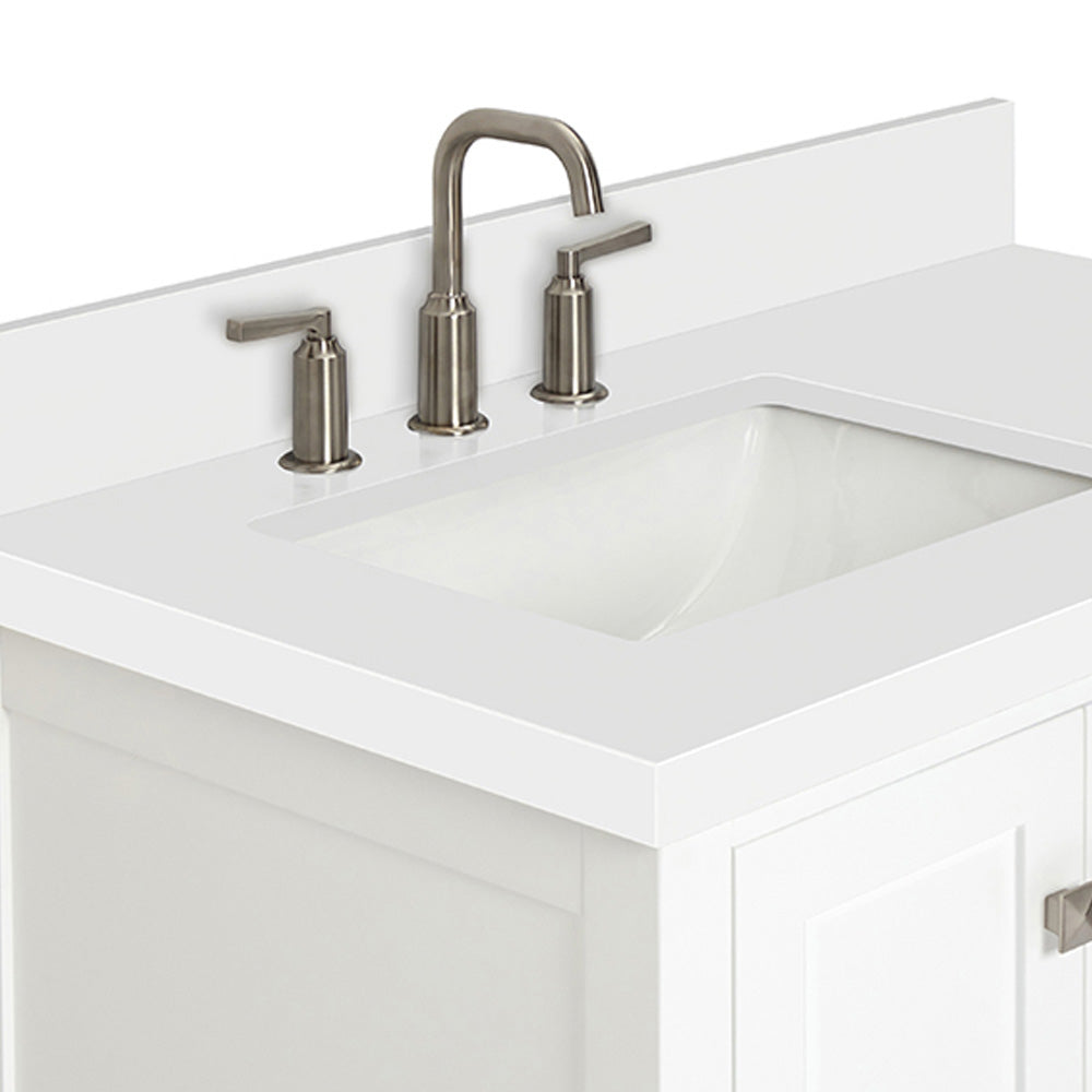 Beckford 36-Inch White bathroom vanity on white background – product photo 5
