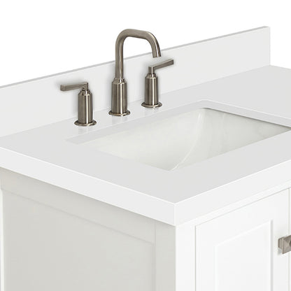 Beckford 36-Inch White bathroom vanity on white background – product photo 5