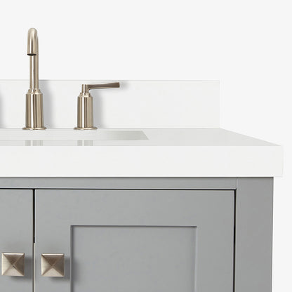 Beckford 36-Inch Grey bathroom vanity on white background – product photo 5