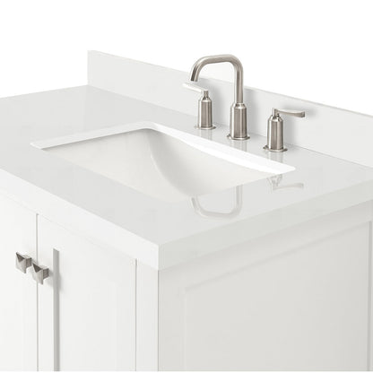 Beckford 36-Inch White bathroom vanity on white background – product photo 4