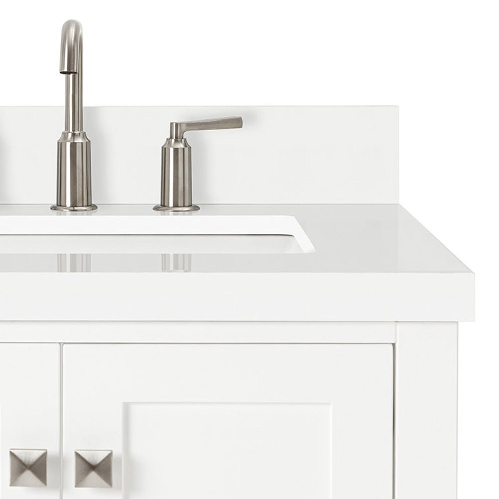 Beckford 36-Inch White bathroom vanity on white background – product photo 5