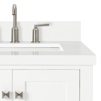Beckford 36-Inch White bathroom vanity on white background – product photo 5