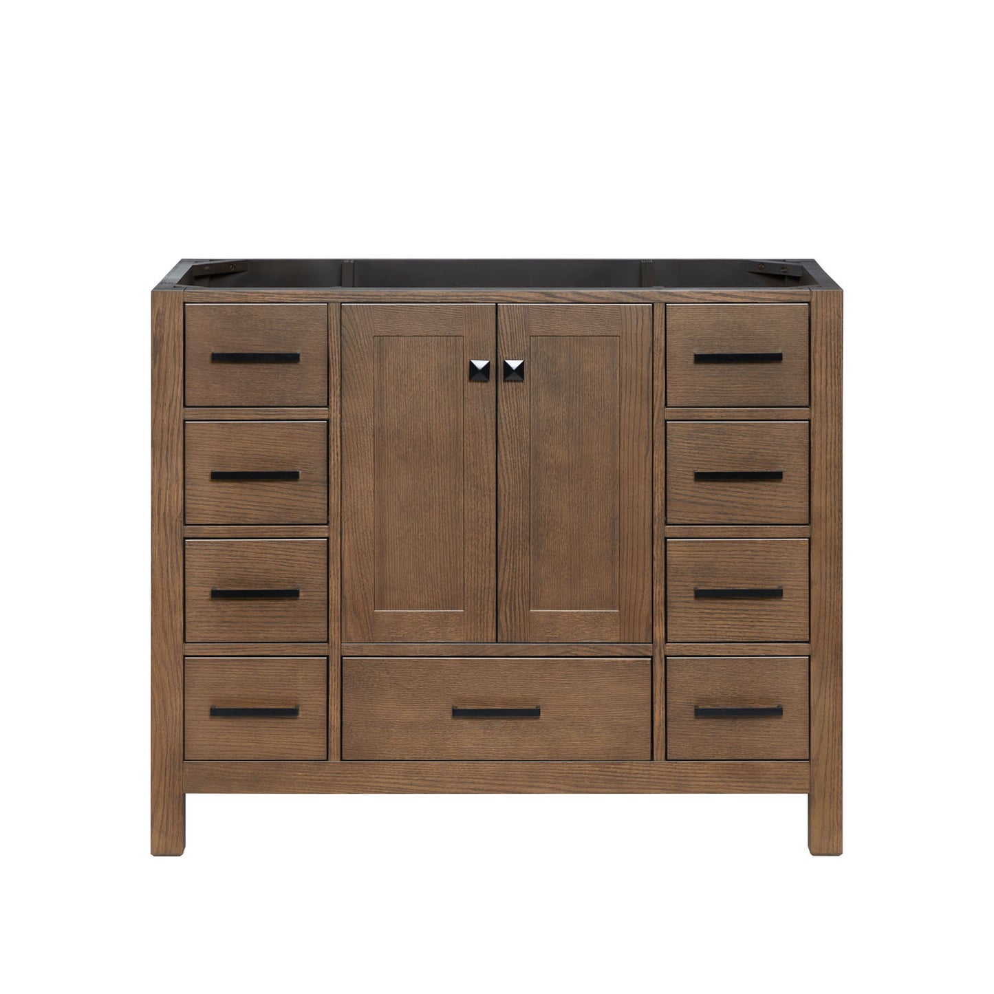 Beckford 42-inch Brown Oak base cabinet on white back ground front view main image