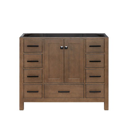 Beckford 42-inch Brown Oak base cabinet on white back ground front view main image