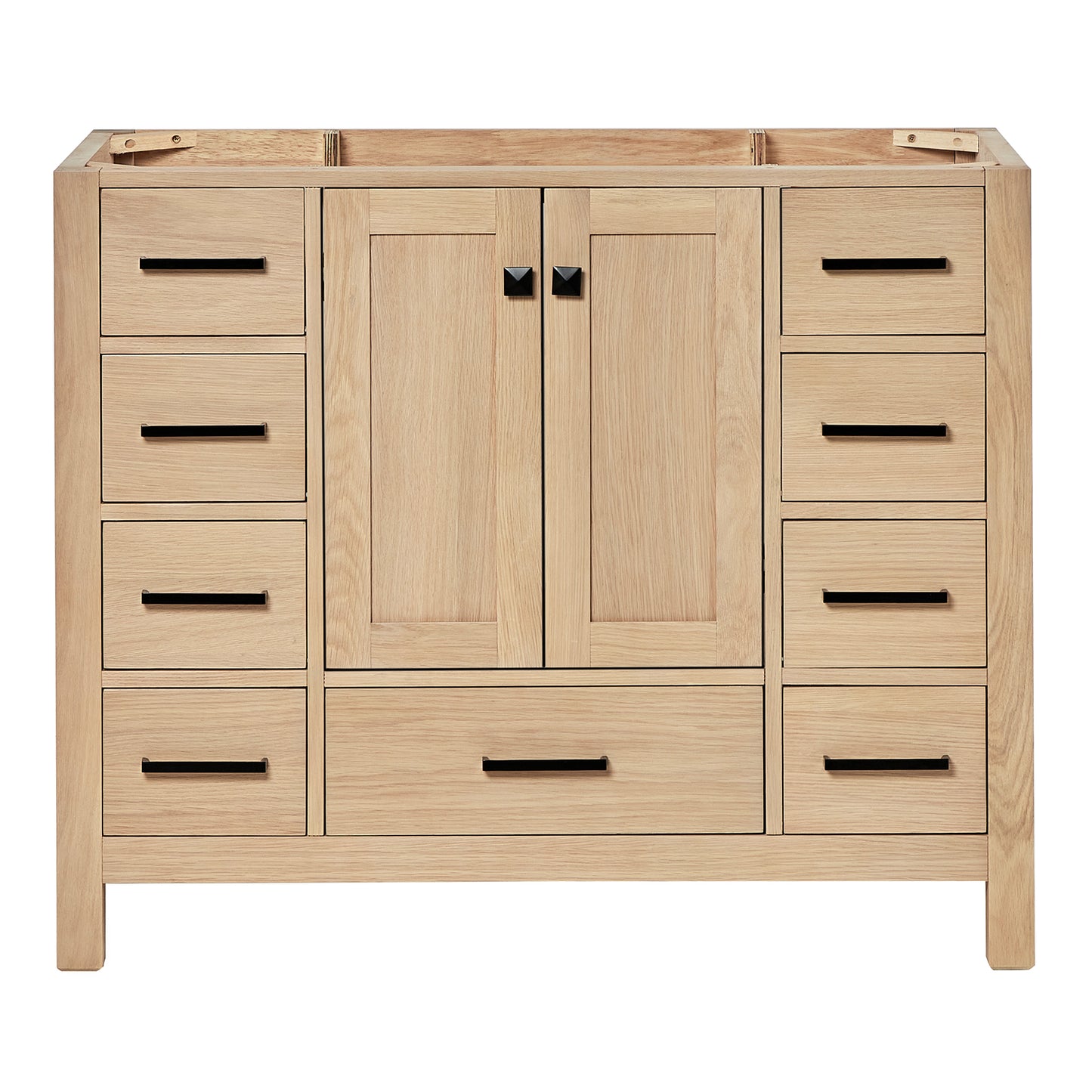 Beckford 42-inch Natural Oak base cabinet on white back ground front view main image