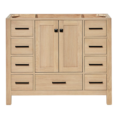 Beckford 42-inch Natural Oak base cabinet on white back ground front view main image