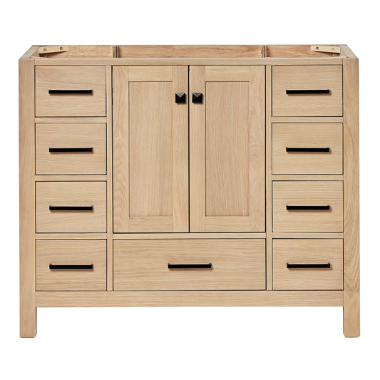 Beckford 42-inch Natural Oak base cabinet on white back ground front view main image