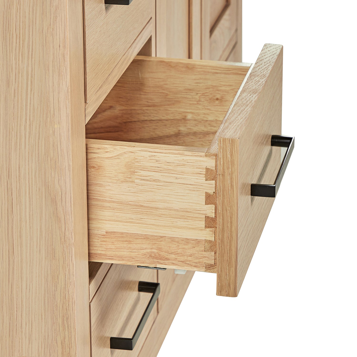 Beckford 42-inch Natural Oak base cabinet on white back ground top down