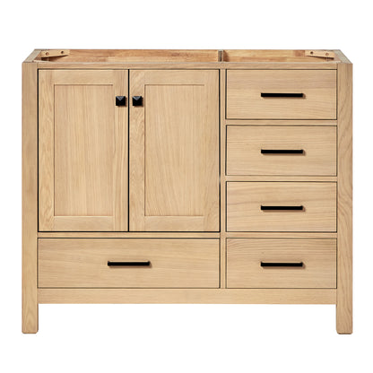 Beckford 42-inch Natural Oak base cabinet on white back ground front view main image