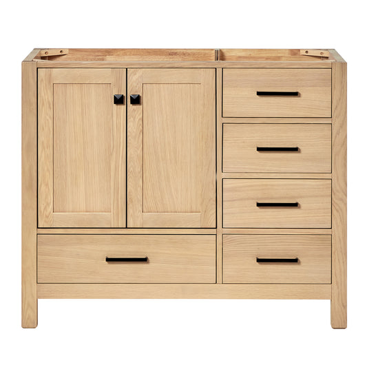 Beckford 42-inch Natural Oak base cabinet on white back ground front view main image