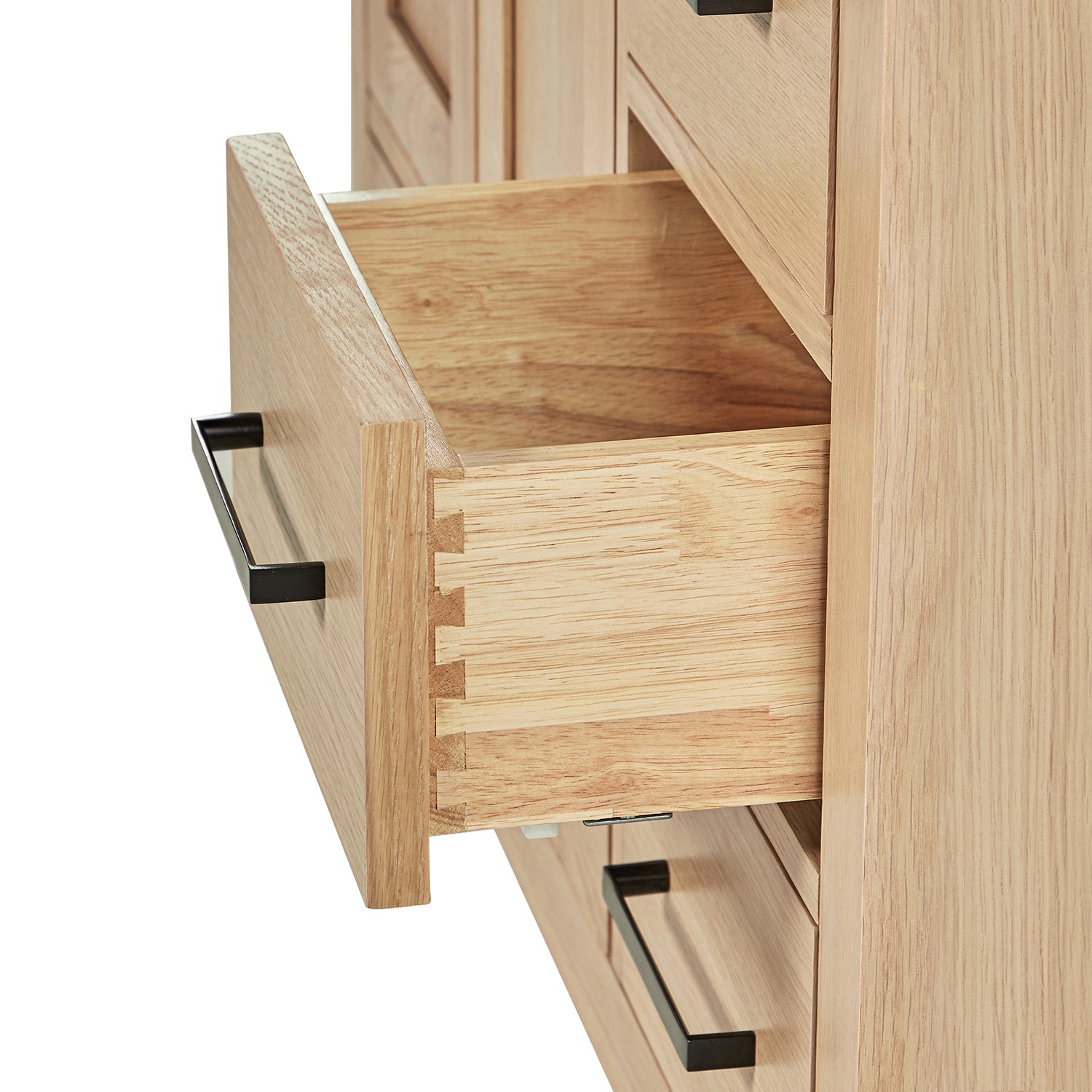 Beckford 42-inch Natural Oak base cabinet on white back ground top down