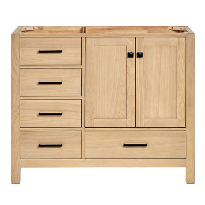 Beckford 42-inch Natural Oak base cabinet on white back ground front view main image