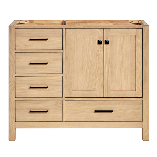 Beckford 42-inch Natural Oak base cabinet on white back ground front view main image