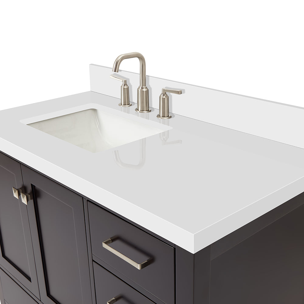 Beckford 42-Inch Espresso bathroom vanity on white background – product photo 4