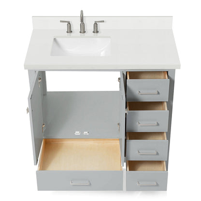 Beckford 42-Inch Grey bathroom vanity on white background – product photo 2