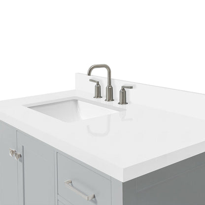 Beckford 42-Inch Grey bathroom vanity on white background – product photo 4