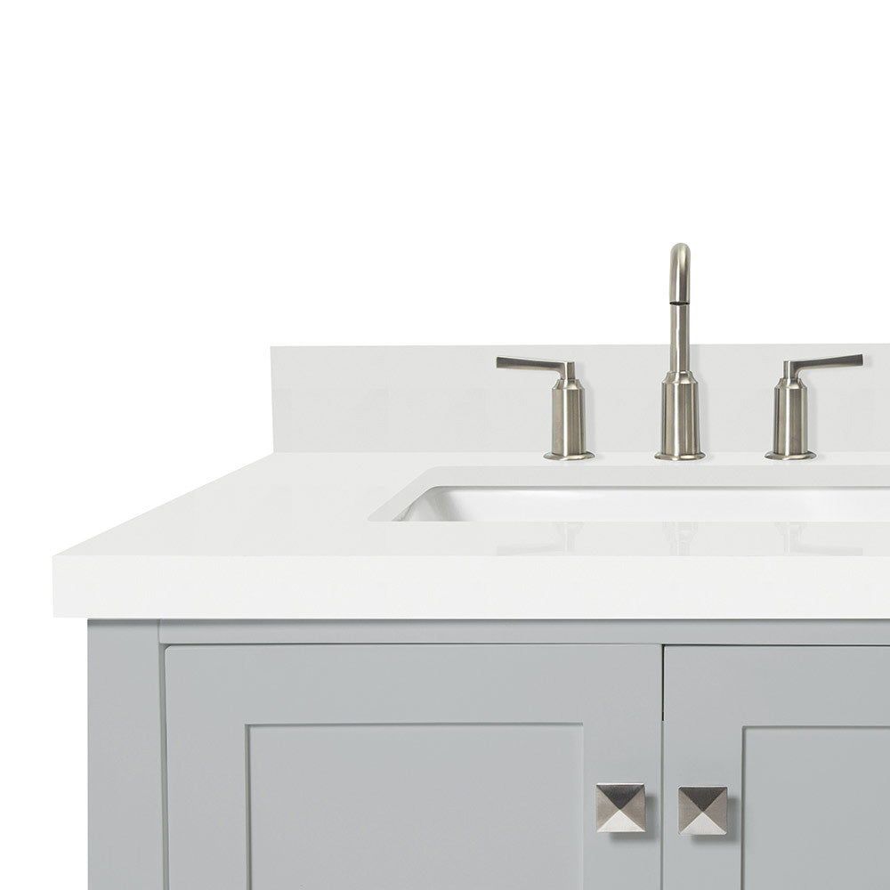 Beckford 42-Inch Grey bathroom vanity on white background – product photo 5