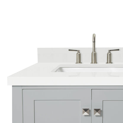 Beckford 42-Inch Grey bathroom vanity on white background – product photo 5