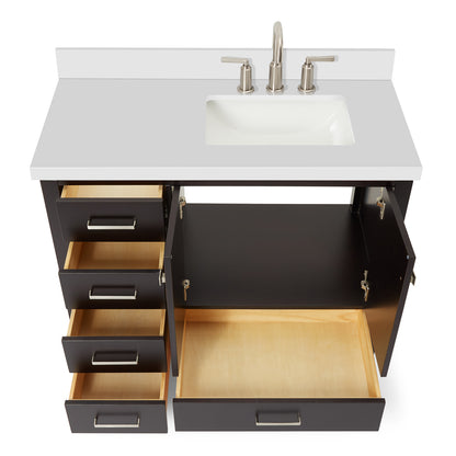 Beckford 42-Inch Espresso bathroom vanity on white background – product photo 2
