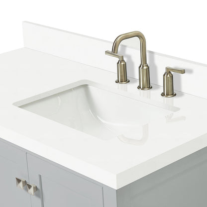 Beckford 42-Inch Grey bathroom vanity on white background – product photo 4