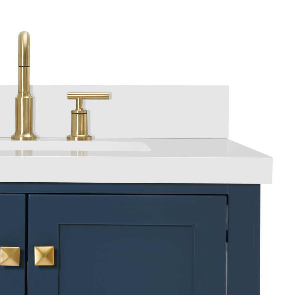 Beckford 42-Inch Midnight Blue bathroom vanity on white background – product photo 4