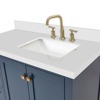 Beckford 42-Inch Midnight Blue bathroom vanity on white background – product photo 5