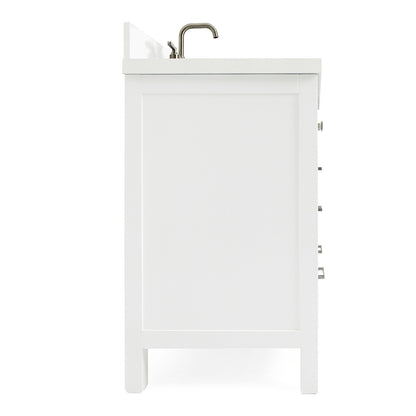 Beckford 42-Inch White bathroom vanity on white background – product photo 2