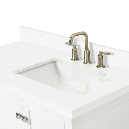 Beckford 42-Inch White bathroom vanity on white background – product photo 4