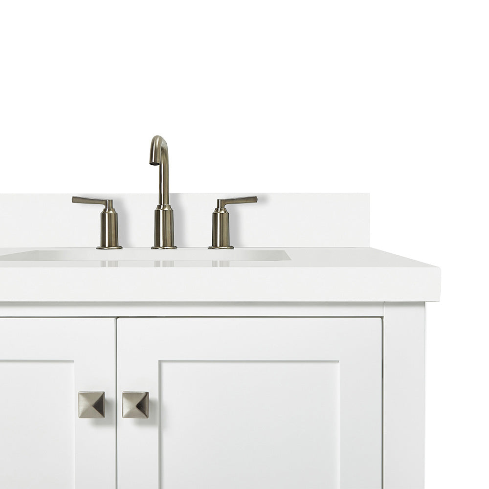 Beckford 42-Inch White bathroom vanity on white background – product photo 5