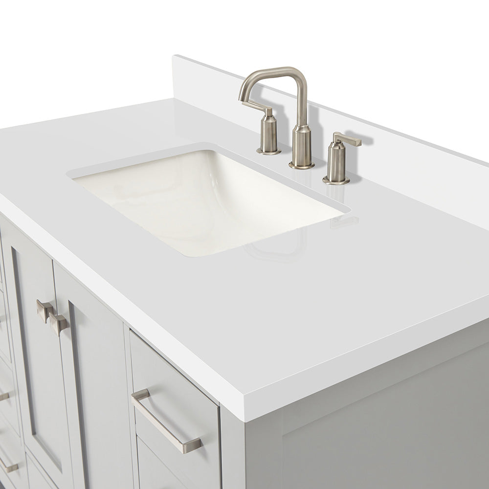 Beckford 42-Inch Grey bathroom vanity on white background – product photo 5